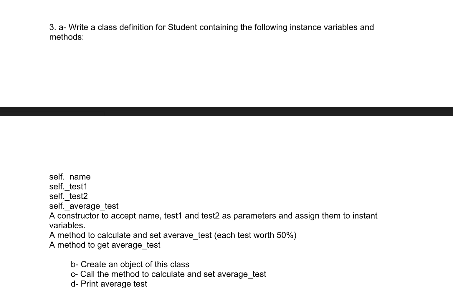 Solved 3. a- Write a class definition for Student containing | Chegg.com