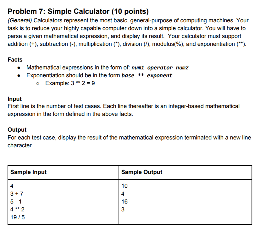 Solved Help Fix Errors On Simplecalculator Problem So I Chegg Com