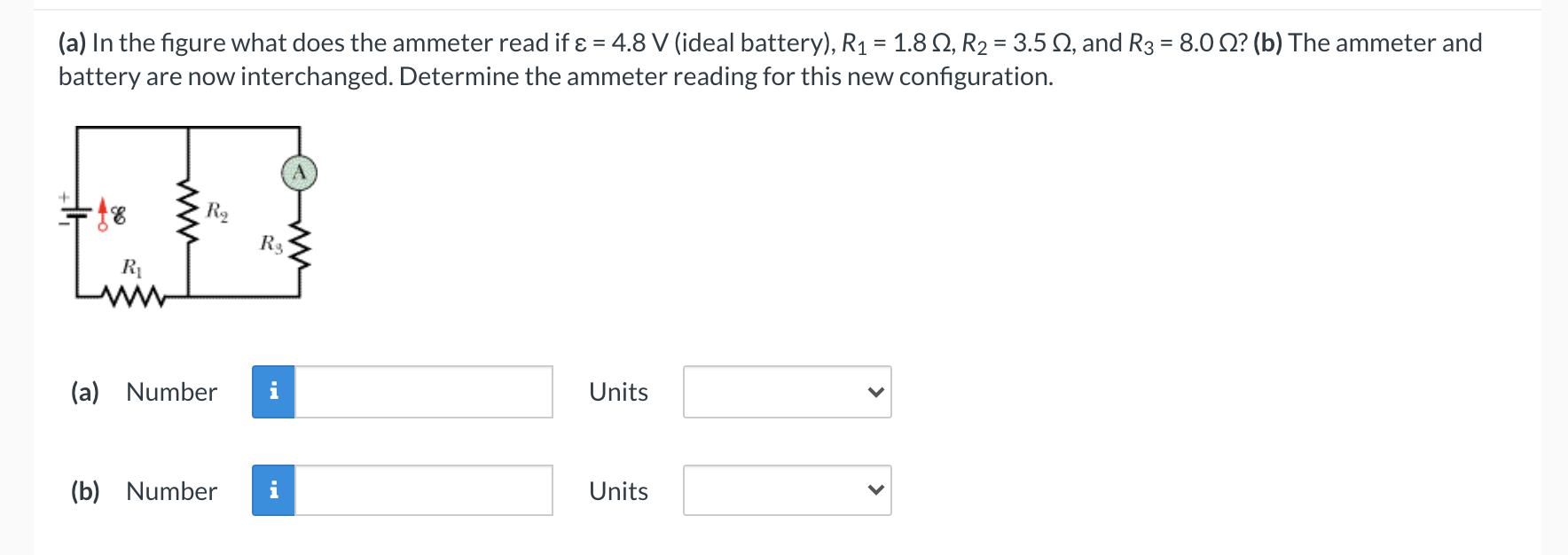 Solved (a) In the figure what does the ammeter read if ε =