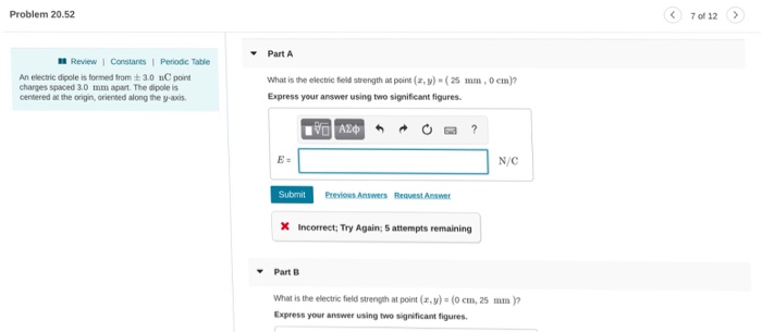 Solved Problem 20.52 7 of 12> Part A Review 1 Constants | | Chegg.com