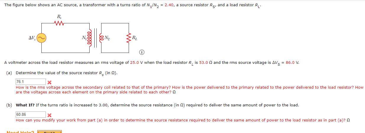 Solved The figure below shows an AC source, a transformer | Chegg.com