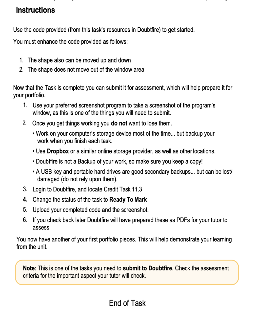 Instructions Use the code provided (from this task's | Chegg.com