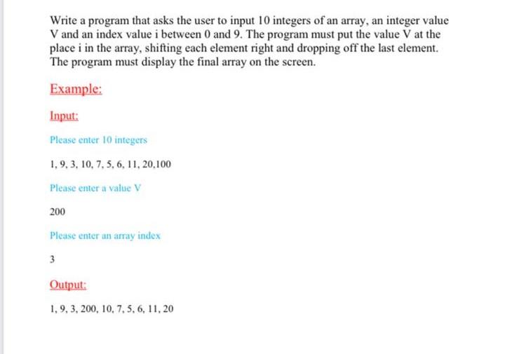 Solved Write a program that asks the user to input 10 | Chegg.com