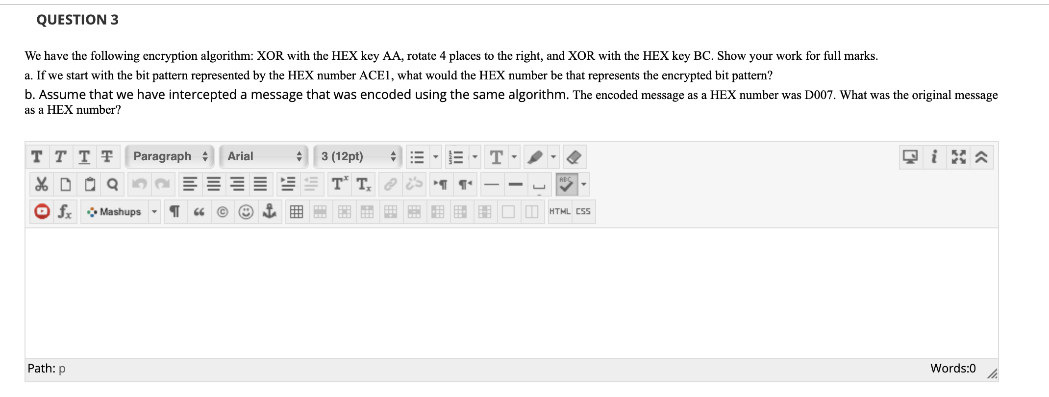 Question 3 We Have The Following Encryption Algori Chegg Com