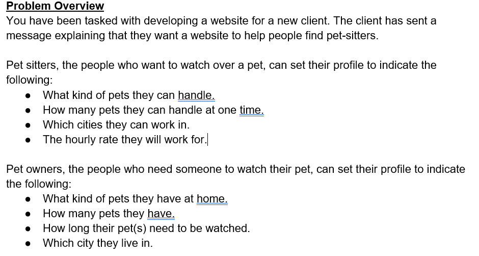 Problem Overview You have been tasked with developing | Chegg.com