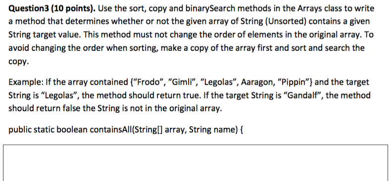 Solved Question 3 (10 points). Use the sort, copy and | Chegg.com