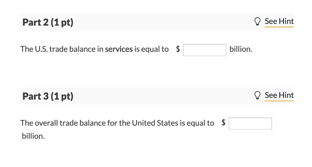 Solved See Hint Part 1 (1 pt) The table below provides some | Chegg.com