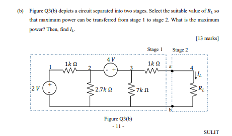 Solved (b) Figure Q3(b) Depicts A Circuit Separated Into Two | Chegg.com