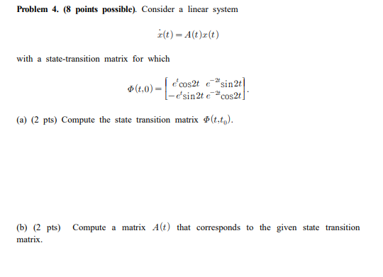 Solved Problem 4 8 Points Possible Consider A Linear Chegg Com