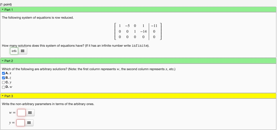 Solved The following system of equations is row | Chegg.com