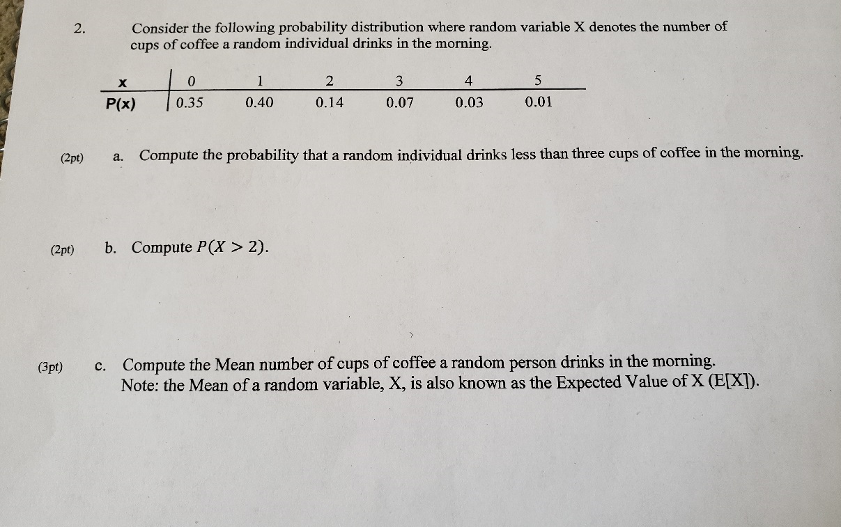 Solved Consider the following probability distribution where | Chegg.com
