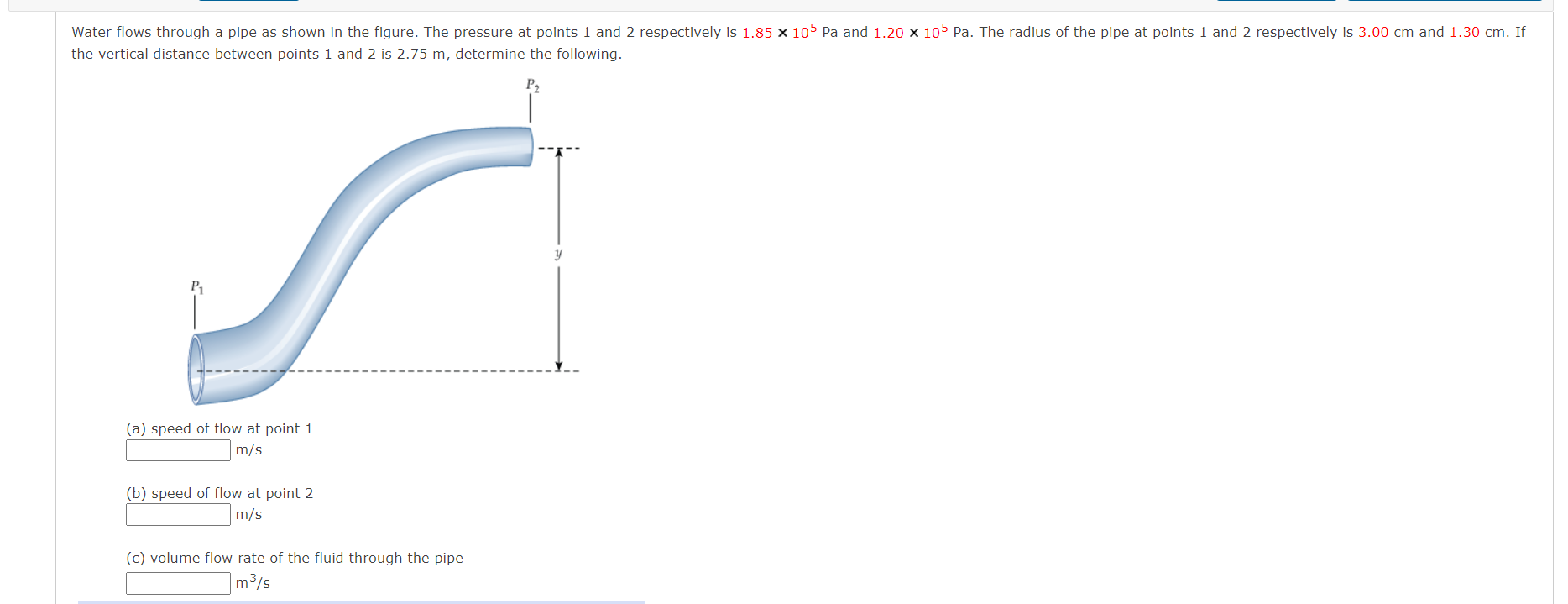 Solved Water flows through a pipe as shown in the figure. | Chegg.com