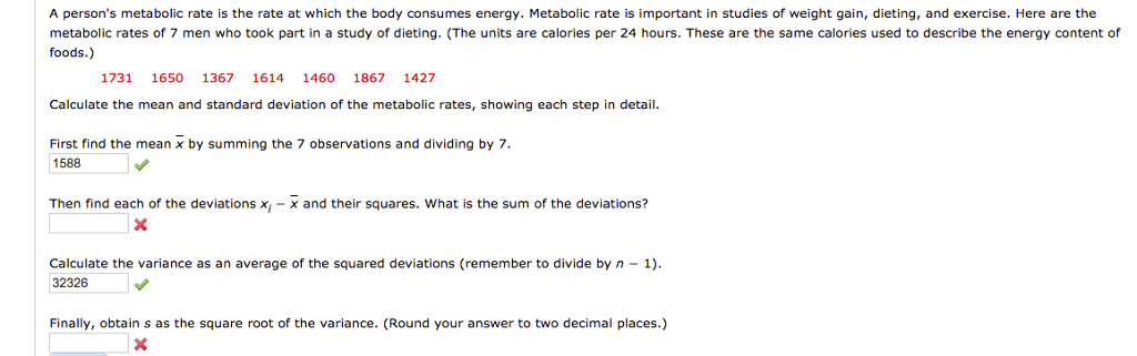 Solved A person's metabolic rate is the rate at which the | Chegg.com