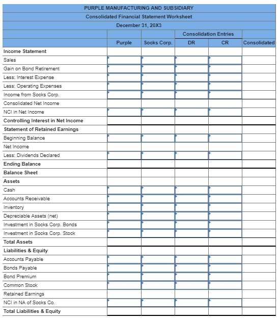 Solved P8-23 Consolidation Worksheet--Year of Retirement | Chegg.com