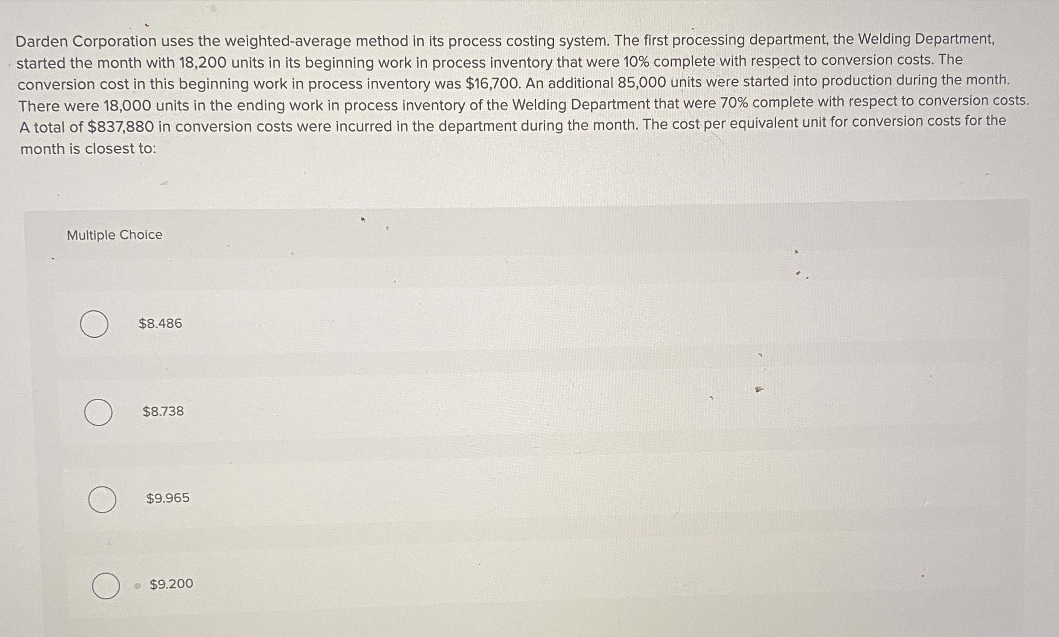 solved-darden-corporation-uses-the-weighted-average-method-chegg