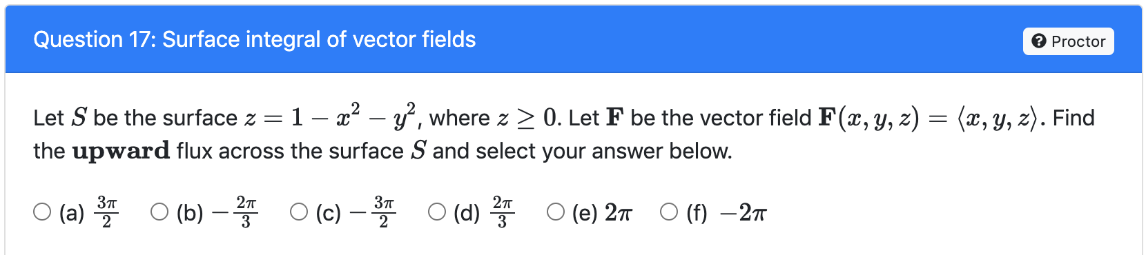 Solved Question 17: Surface integral of vector fields | Chegg.com