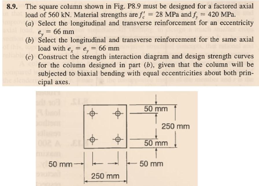 8-9-the-square-column-shown-in-fig-p8-9-must-be-chegg