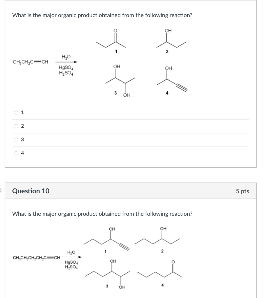 Solved What is the major organic product obtained from the | Chegg.com