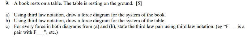 Solved 9. A book rests on a table. The table is resting on | Chegg.com