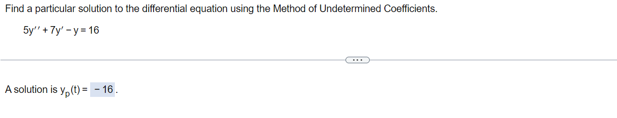 Solved Could someone give me a detailed solution of this DE? | Chegg.com
