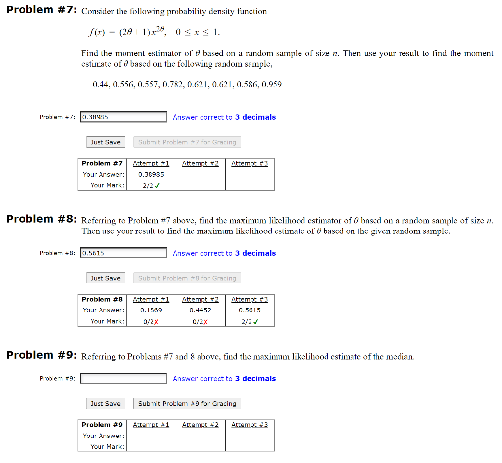 Solved Problem #7: Consider the following probability | Chegg.com