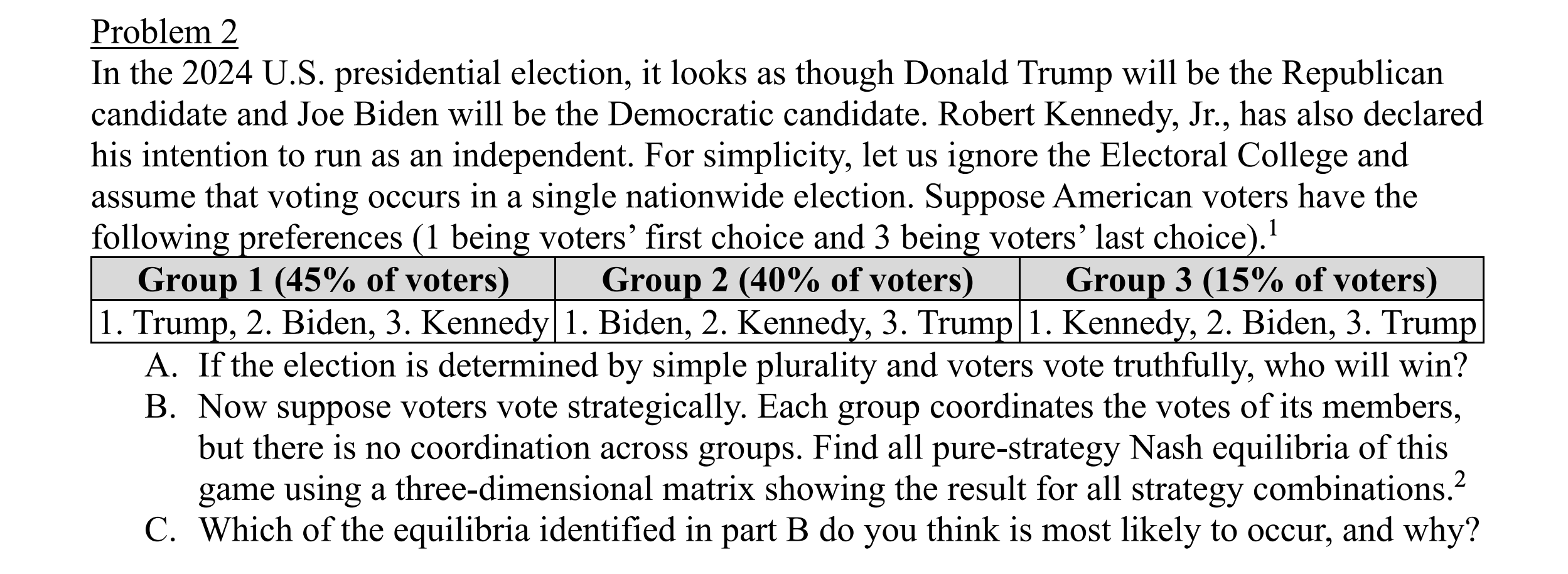 Solved Problem 2In The 2024 U S Presidential Election It Chegg Com   Screenshot2023 12 07at00.23.43 