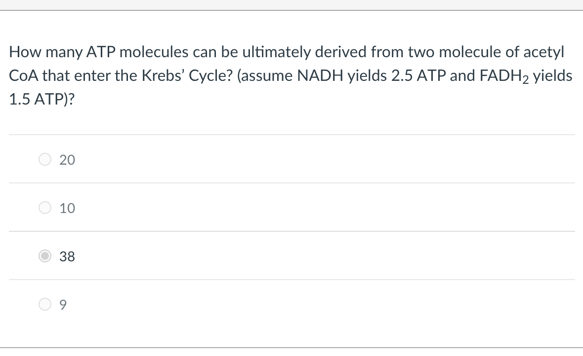 Solved How many ATP molecules can be ultimately derived from