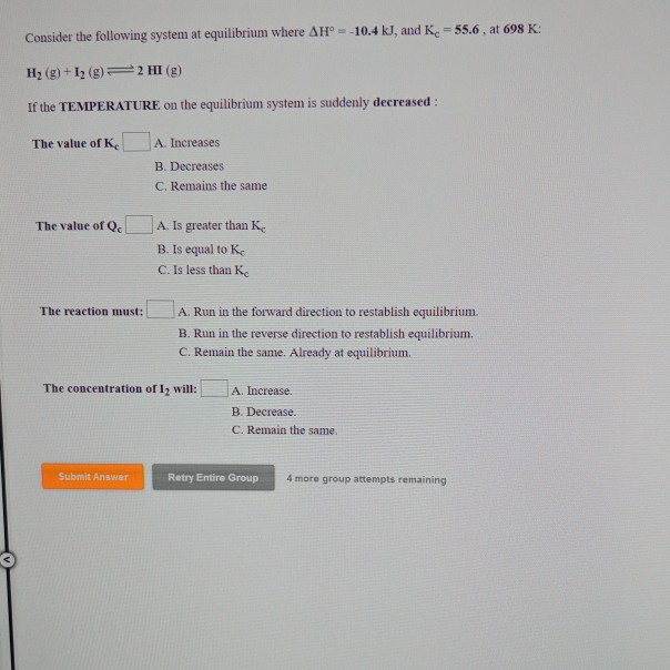 Solved Consider the following system at equilibrium where AH | Chegg.com