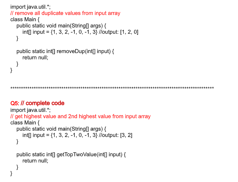 Solved import java.util.*; // remove all duplicate values | Chegg.com