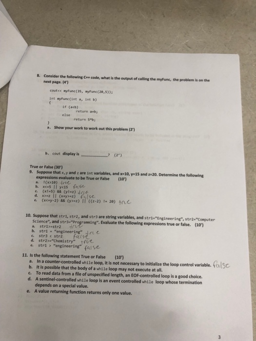 Solved 8. Consider the following C+ code, what is the output | Chegg.com