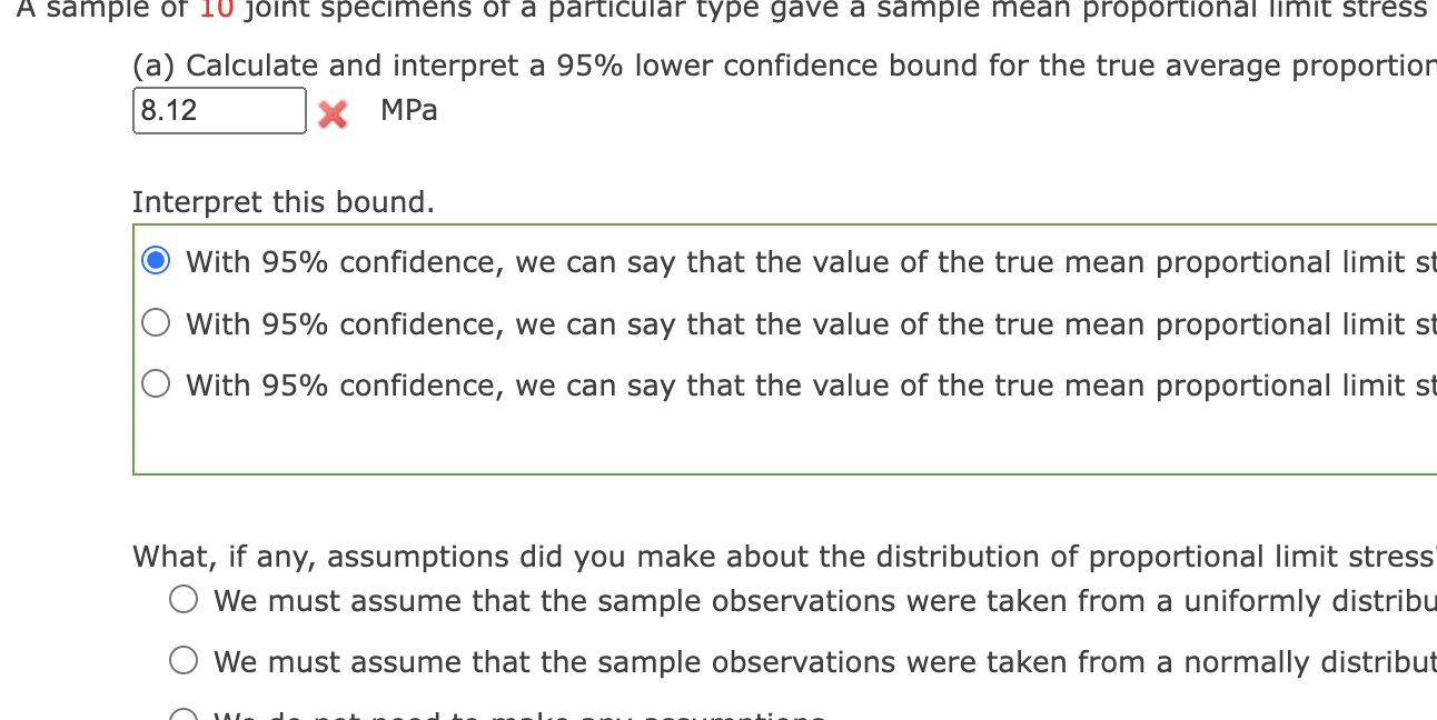 Solved A Sample Of 10 Joint Specimens Of A Particular Type | Chegg.com