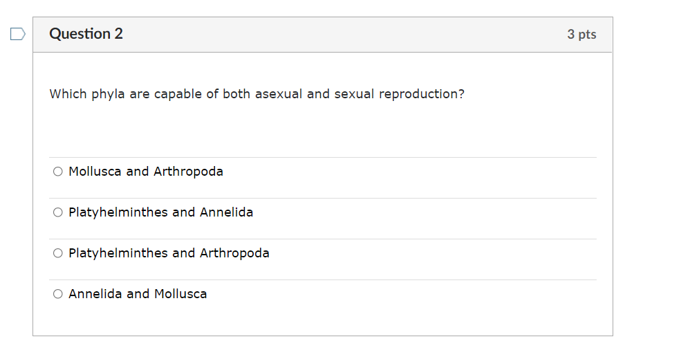 Solved Question 1 3 pts Uniramous appendages have only a | Chegg.com