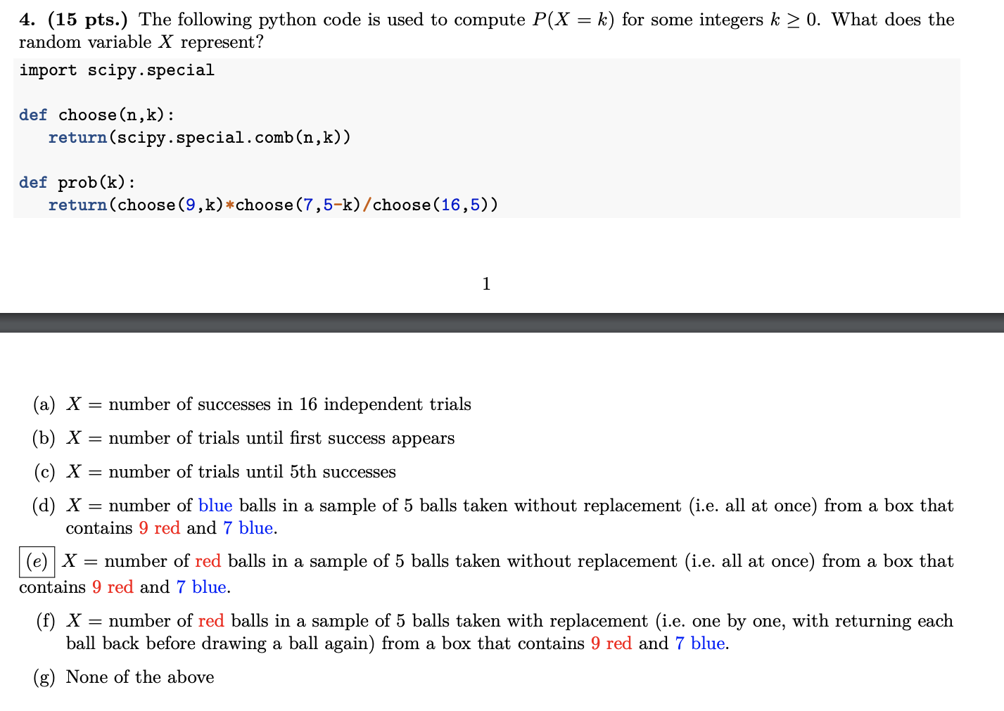 Solved 4. (15 pts.) The following python code is used to | Chegg.com