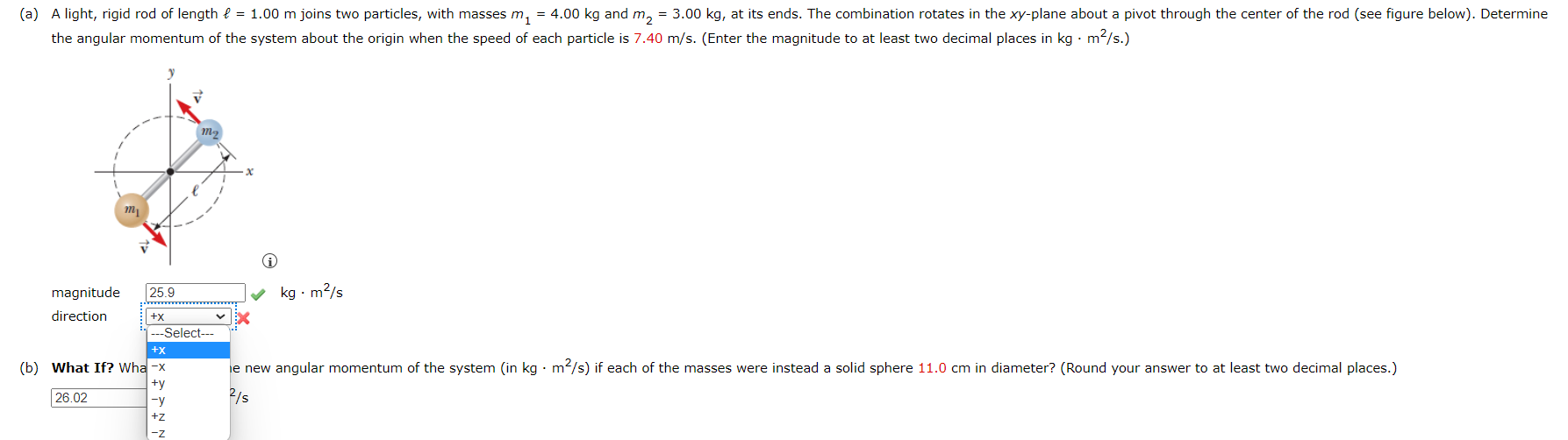 Solved the angular momentum of the system about the origin | Chegg.com