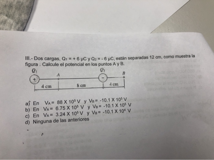 Solved II.- Dos Cargas, Q1 +6 UC Y Q6 C, Están Separadas 12 | Chegg.com