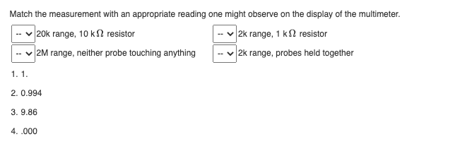 Solved Match the 4-band resistor colour code with the value | Chegg.com