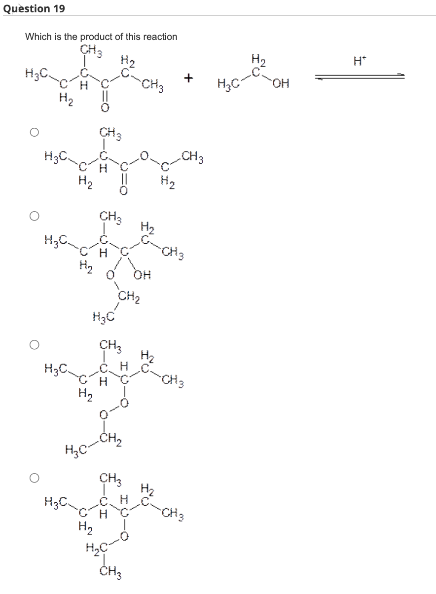 Solved Question 19Which is the product of this reaction | Chegg.com