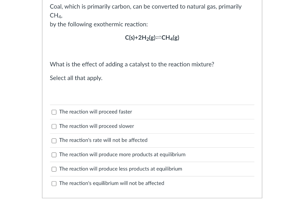 Solved Coal, which is primarily carbon, can be converted to | Chegg.com