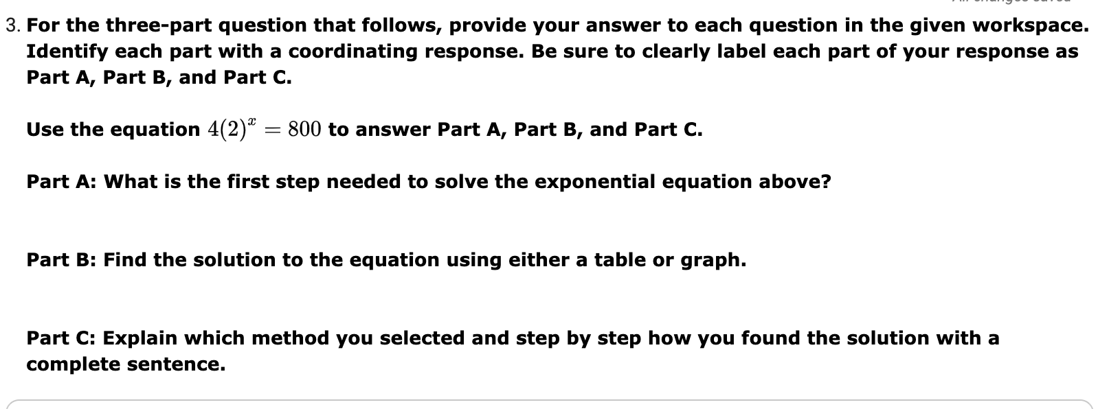 Solved 3. For the three-part question that follows, provide | Chegg.com