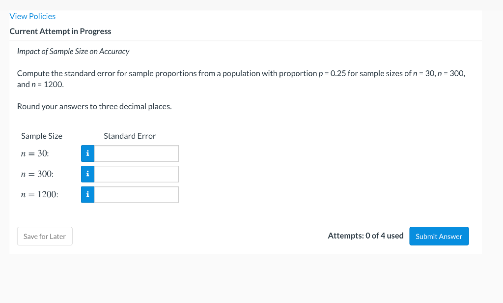 Solved View Policies Current Attempt in Progress Impact of | Chegg.com