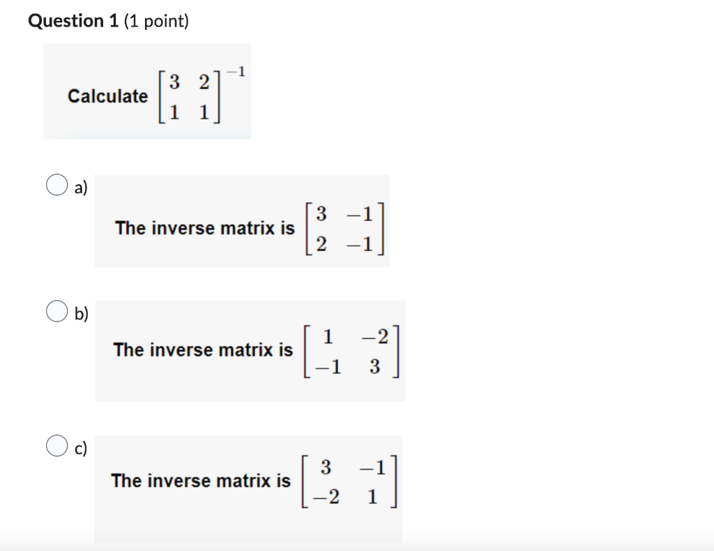 inverse of a matrix 1 2 3 4