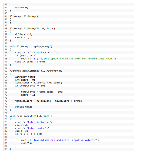 Solved 1. // P81a.cpp - This program adds money of two | Chegg.com