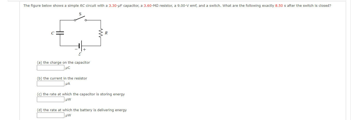 Solved The figure below shows a simple RC circuit with a | Chegg.com