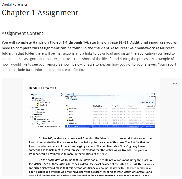 Digital Forensics Chapter 1 Assignment Assignment | Chegg.com