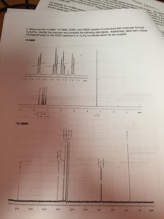 Solved H NMR Spectroscopy Report Form 1. Provide an NMR data