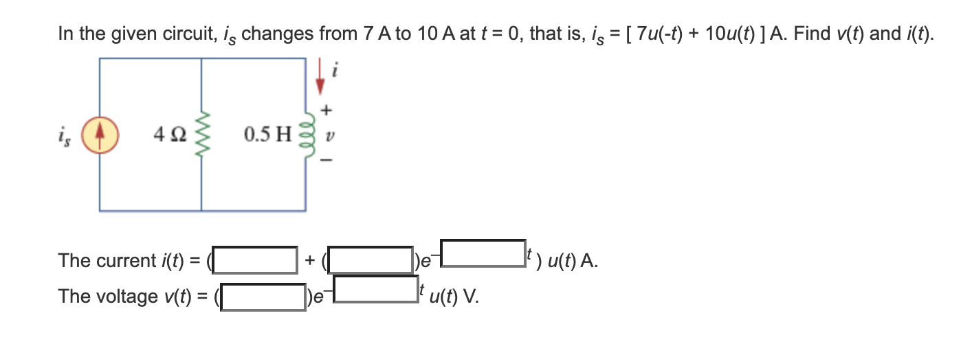Solved In the given circuit, is changes from 7 A to 10 A at | Chegg.com