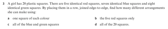 Solved 3 A girl has 20 plastic squares. There are five | Chegg.com