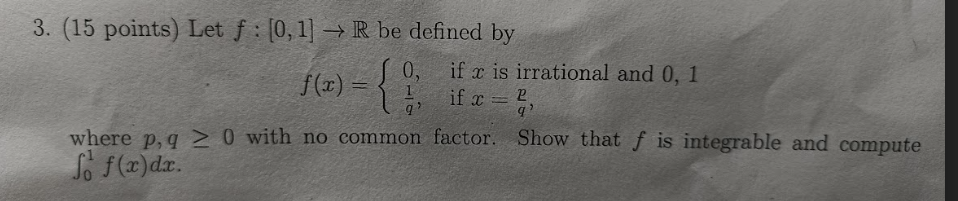 Solved 3 15 Points Let F [0 1]→r Be Defined By