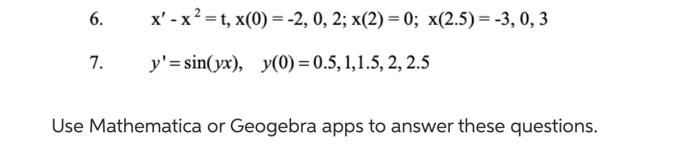 Solved (4 pts each) Plot solutions curves for each of the | Chegg.com