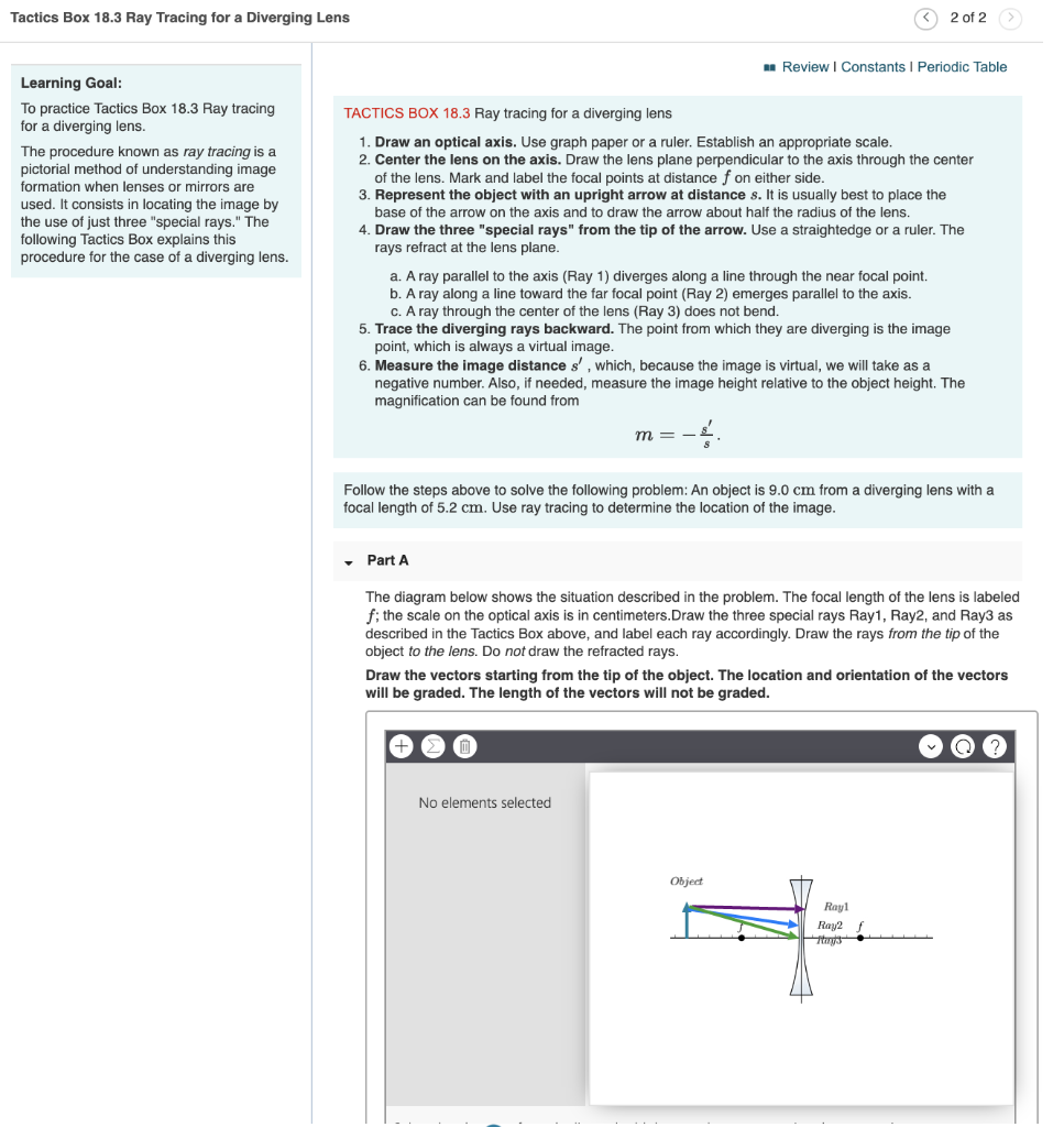 Solved Tactics Box 18.3 Ray Tracing for a Diverging Lens 2 | Chegg.com